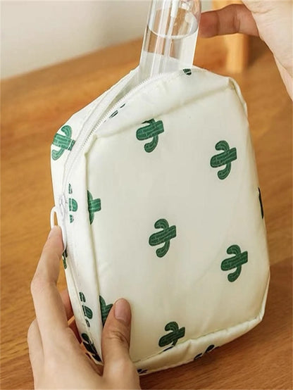 1 pieza Bolsa portátil de almacenamiento de toallas sanitarias para viaje, bolsa de maquillaje, bolsa de cosméticos, organizador de vacaciones, organizador de maquillaje de gran capacidad, estuche de maquillaje, para lápiz labial, pincel