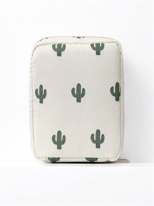 1 pieza Bolsa portátil de almacenamiento de toallas sanitarias para viaje, bolsa de maquillaje, bolsa de cosméticos, organizador de vacaciones, organizador de maquillaje de gran capacidad, estuche de maquillaje, para lápiz labial, pincel