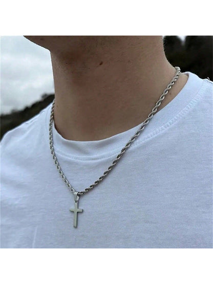 1 pieza Collar con colgante de cruz de moda | Diseño clásico | Adecuado para uso diario, fiestas y regalos | Elección perfecta para esa ella especial