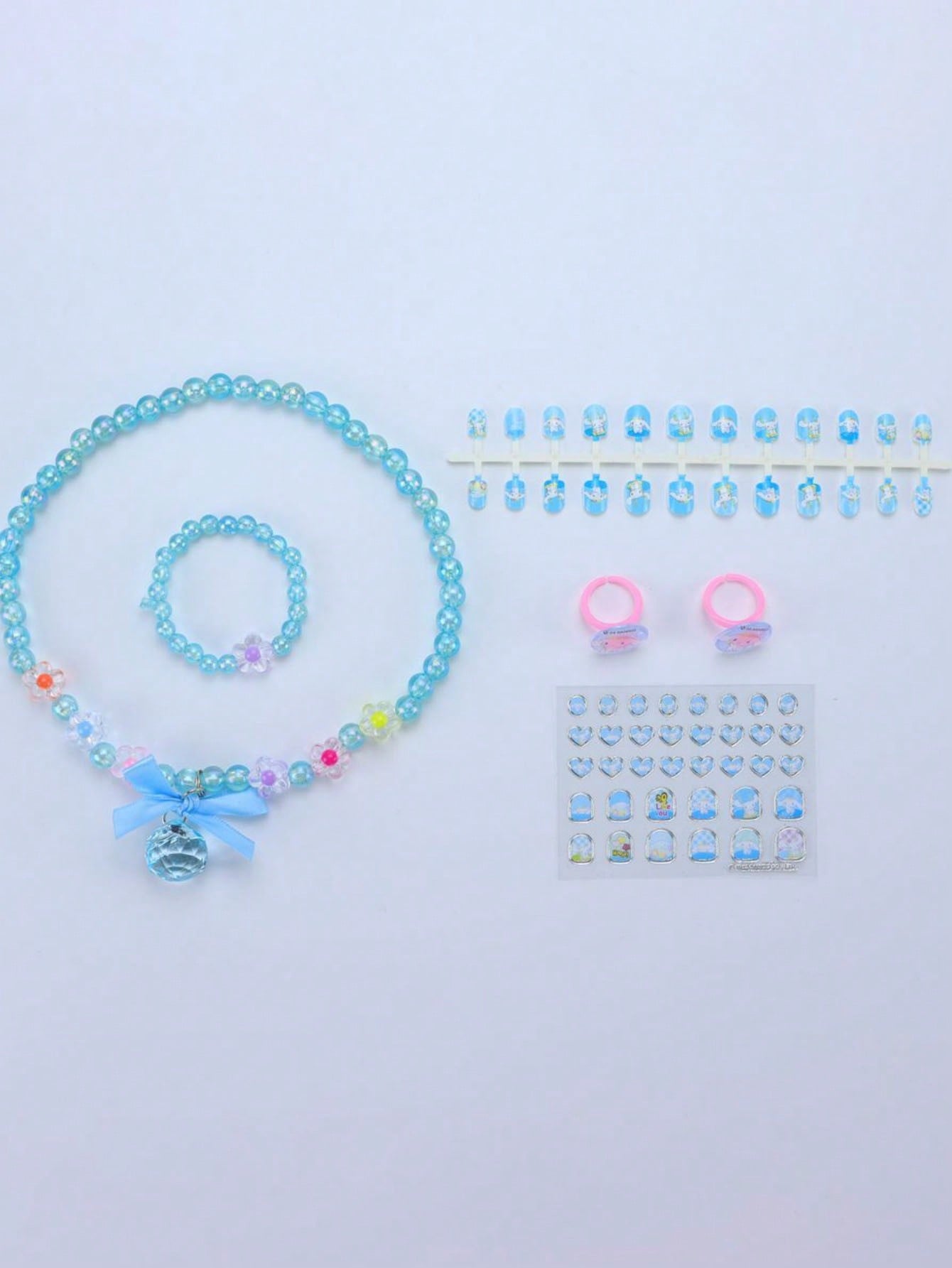 1 pieza Conjunto de pegatinas para uñas de collar y pulsera con diseños de y , pegatinas de uñas creativas de dibujos animados lindos, mejor regalo para Halloween y Navidad