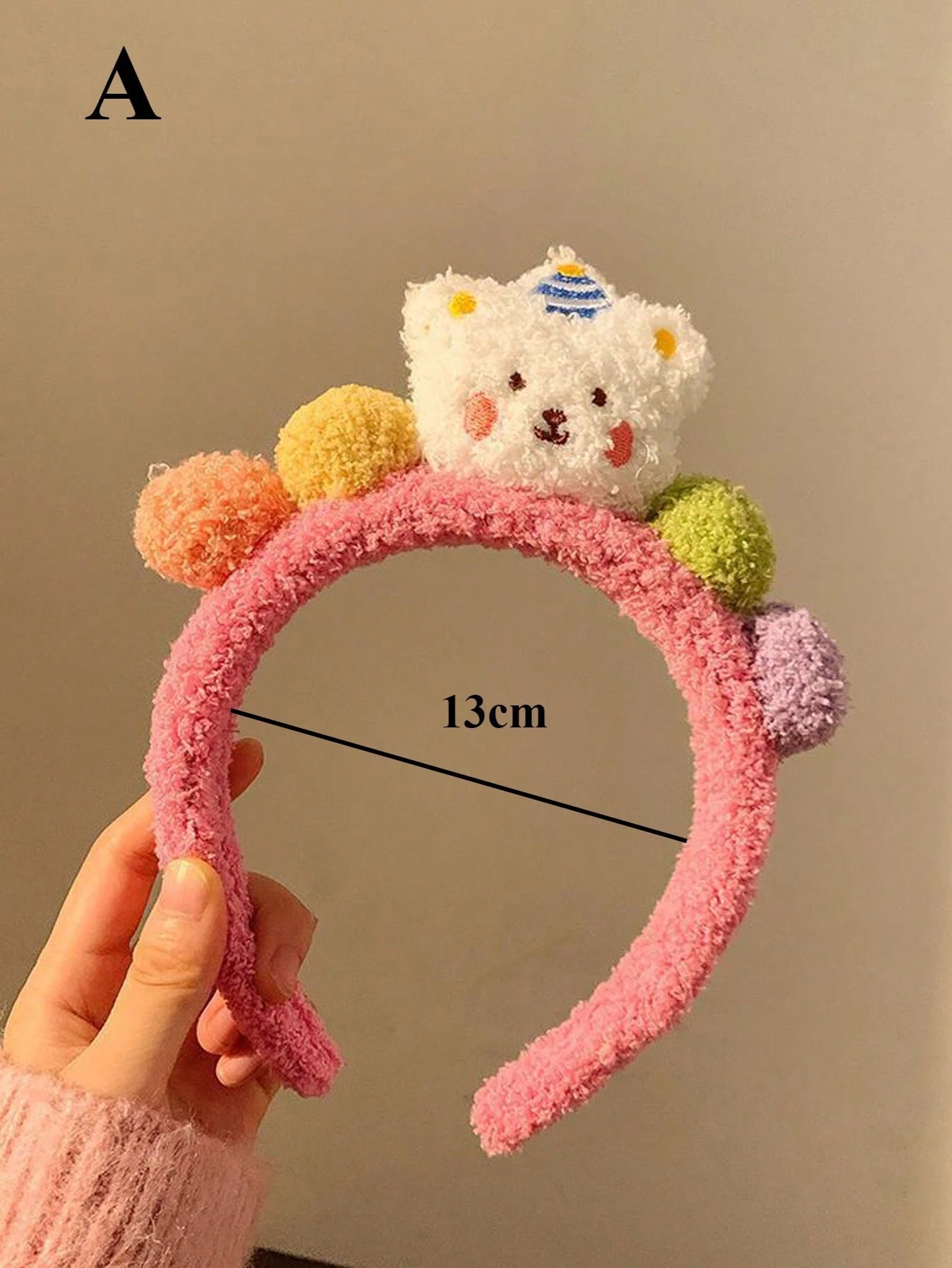 1 pieza Diadema con diseño de oso de peluche lindo para mujeres, banda para el cabello que sujeta la mascarilla