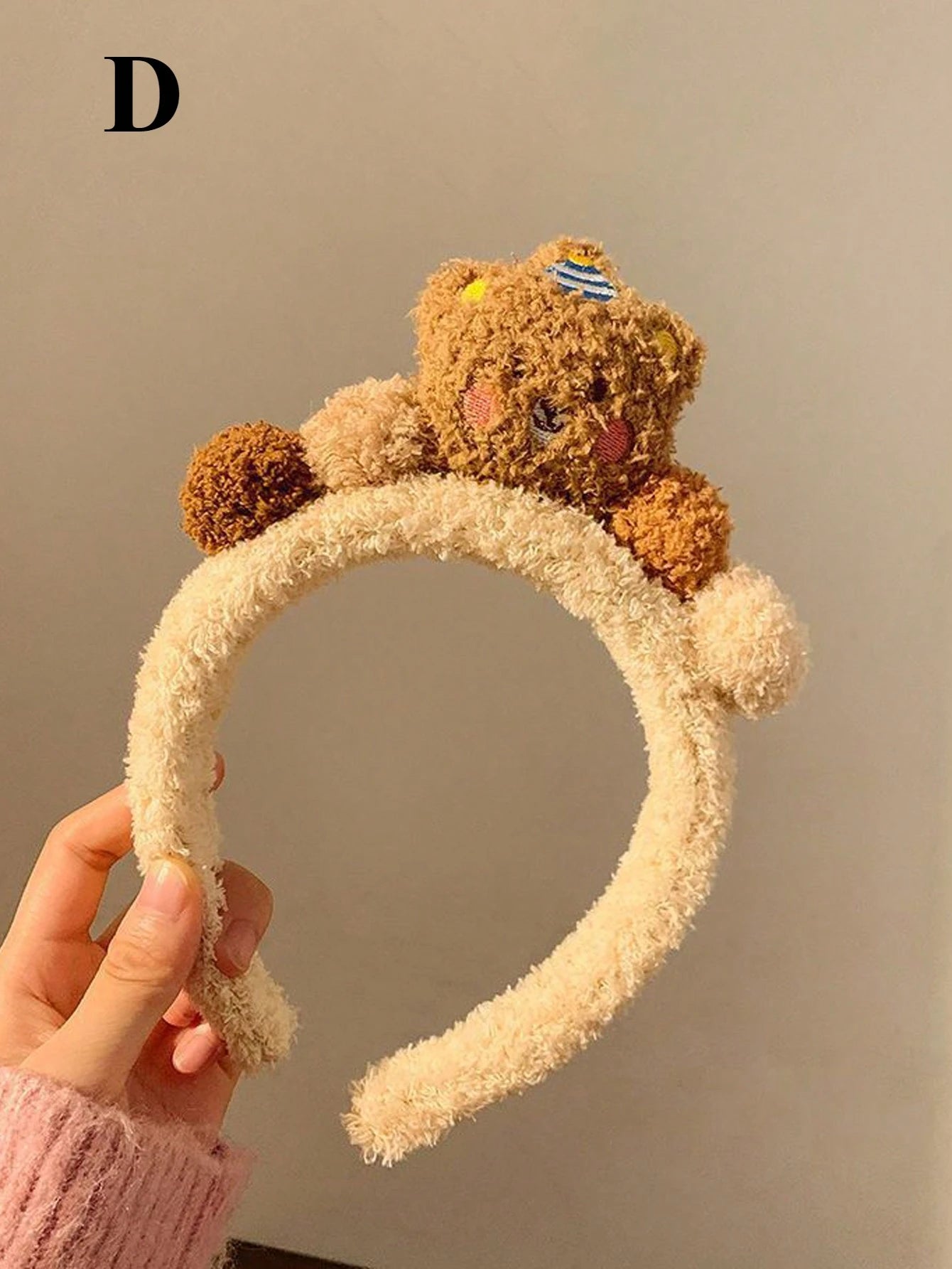 1 pieza Diadema con diseño de oso de peluche lindo para mujeres, banda para el cabello que sujeta la mascarilla