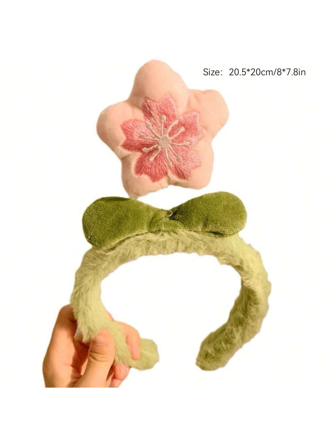 1 pieza Diadema de pelo con flor de peluche adorable, accesorio para el cabello con clip decorativo de dibujos animados, suave y antideslizante