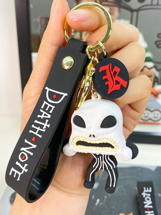 1 pieza Encantador Llavero de Pesadilla Antes de Navidad - Diseño adorable de la pareja Jack y Sally, elegante colgante de bolso, llavero de arte de animación coleccionable de Halloween