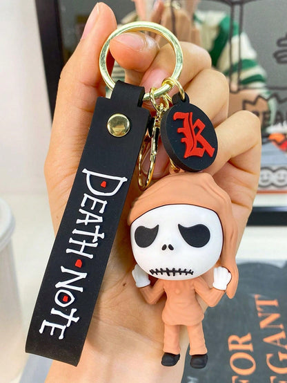 1 pieza Encantador Llavero de Pesadilla Antes de Navidad - Diseño adorable de la pareja Jack y Sally, elegante colgante de bolso, llavero de arte de animación coleccionable de Halloween