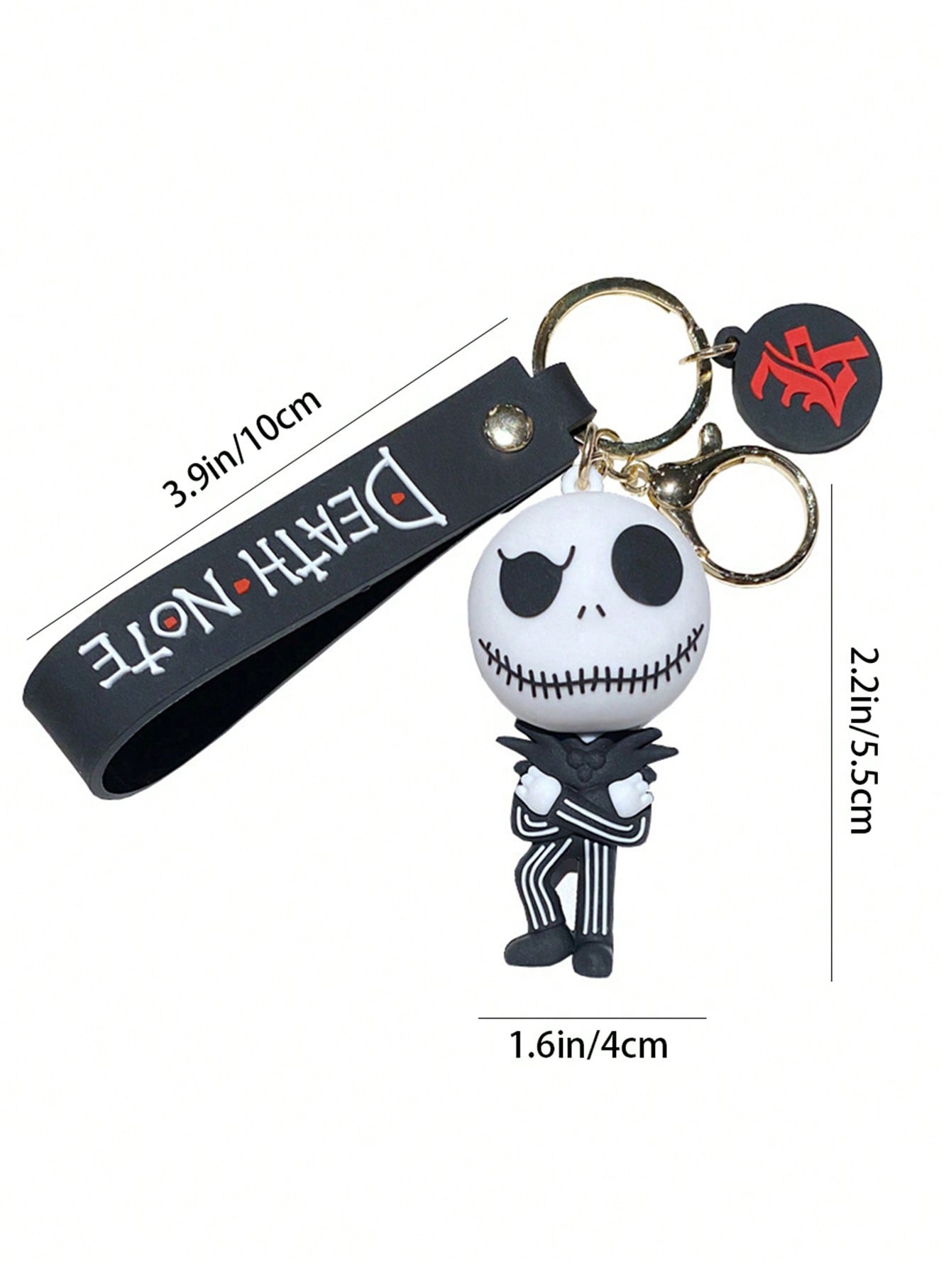 1 pieza Encantador Llavero de Pesadilla Antes de Navidad - Diseño adorable de la pareja Jack y Sally, elegante colgante de bolso, llavero de arte de animación coleccionable de Halloween