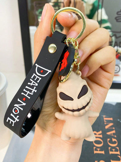 1 pieza Encantador Llavero de Pesadilla Antes de Navidad - Diseño adorable de la pareja Jack y Sally, elegante colgante de bolso, llavero de arte de animación coleccionable de Halloween