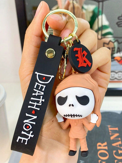 1 pieza Encantador Llavero de Pesadilla Antes de Navidad - Diseño adorable de la pareja Jack y Sally, elegante colgante de bolso, llavero de arte de animación coleccionable de Halloween