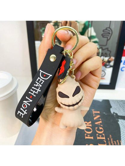1 pieza Encantador Llavero de Pesadilla Antes de Navidad - Diseño adorable de la pareja Jack y Sally, elegante colgante de bolso, llavero de arte de animación coleccionable de Halloween