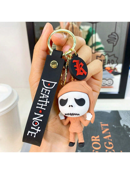 1 pieza Encantador Llavero de Pesadilla Antes de Navidad - Diseño adorable de la pareja Jack y Sally, elegante colgante de bolso, llavero de arte de animación coleccionable de Halloween