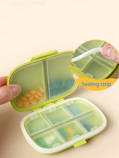 1 pieza Estuche mini para pastillas, caja de joyas portátil para viaje a prueba de humedad y resistente a la oxidación, organizador de compartimentos para suplementos y vitaminas
