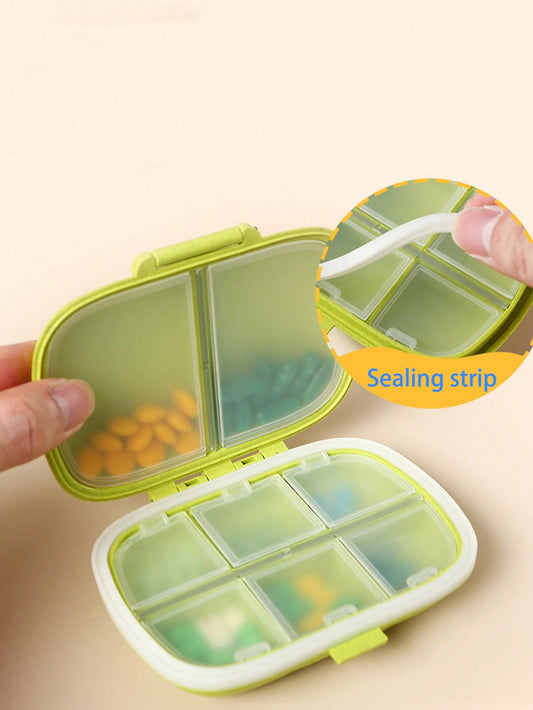 1 pieza Estuche mini para pastillas, caja de joyas portátil para viaje a prueba de humedad y resistente a la oxidación, organizador de compartimentos para suplementos y vitaminas