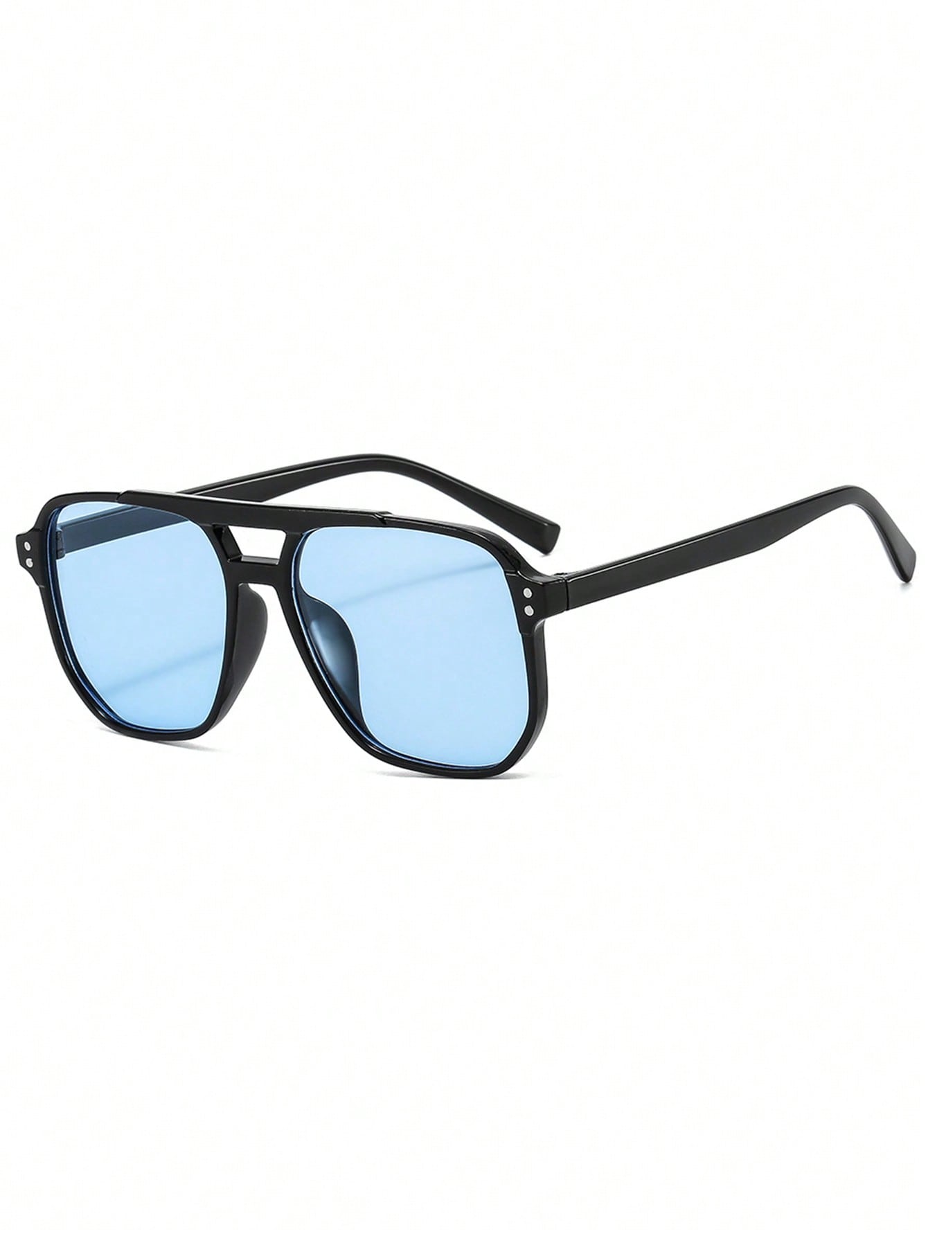 1 pieza Gafas de aviador de doble puente unisex, gafas de moda de alta gama de tendencia, accesorios de playa para mujeres