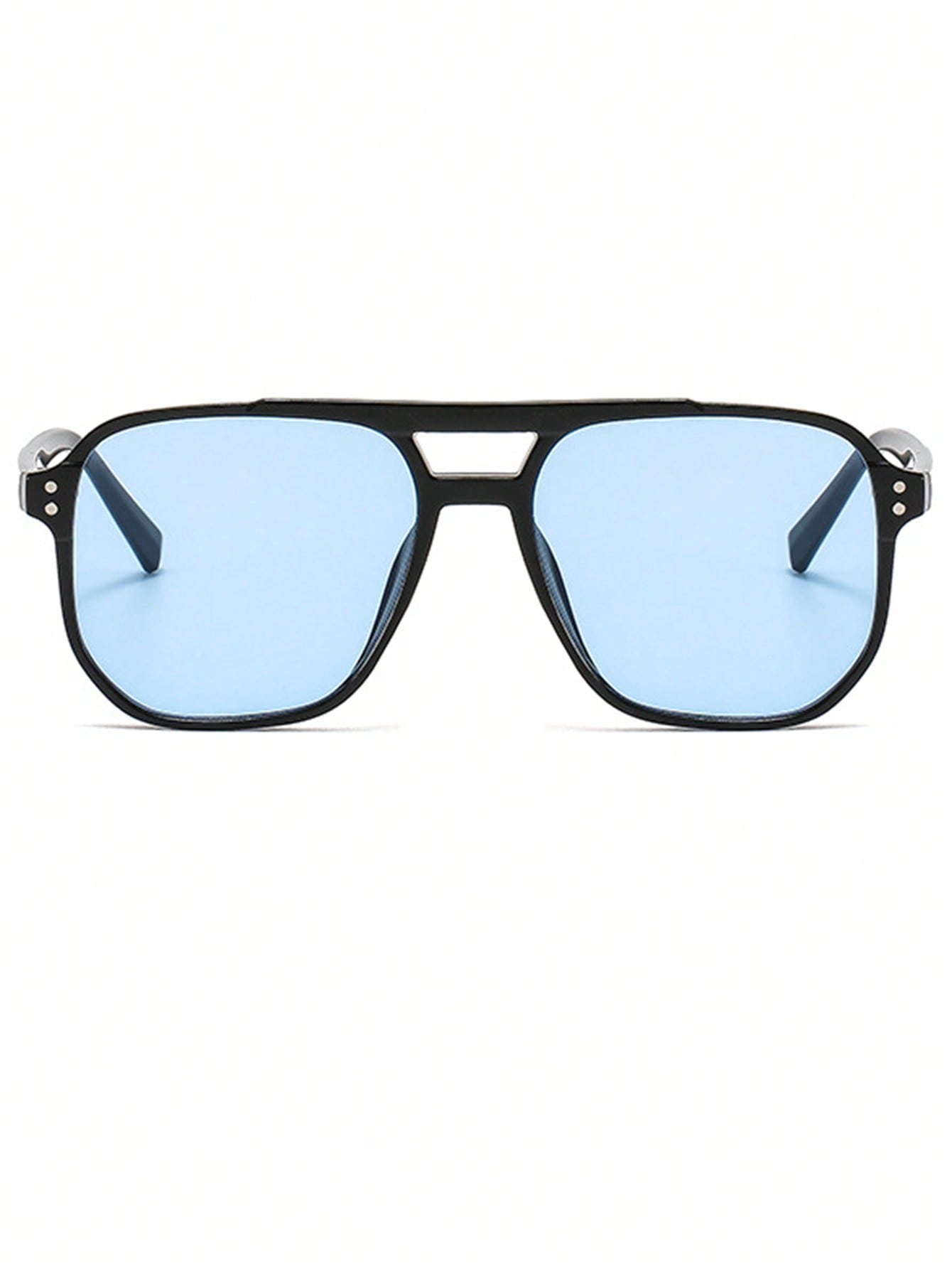 1 pieza Gafas de aviador de doble puente unisex, gafas de moda de alta gama de tendencia, accesorios de playa para mujeres