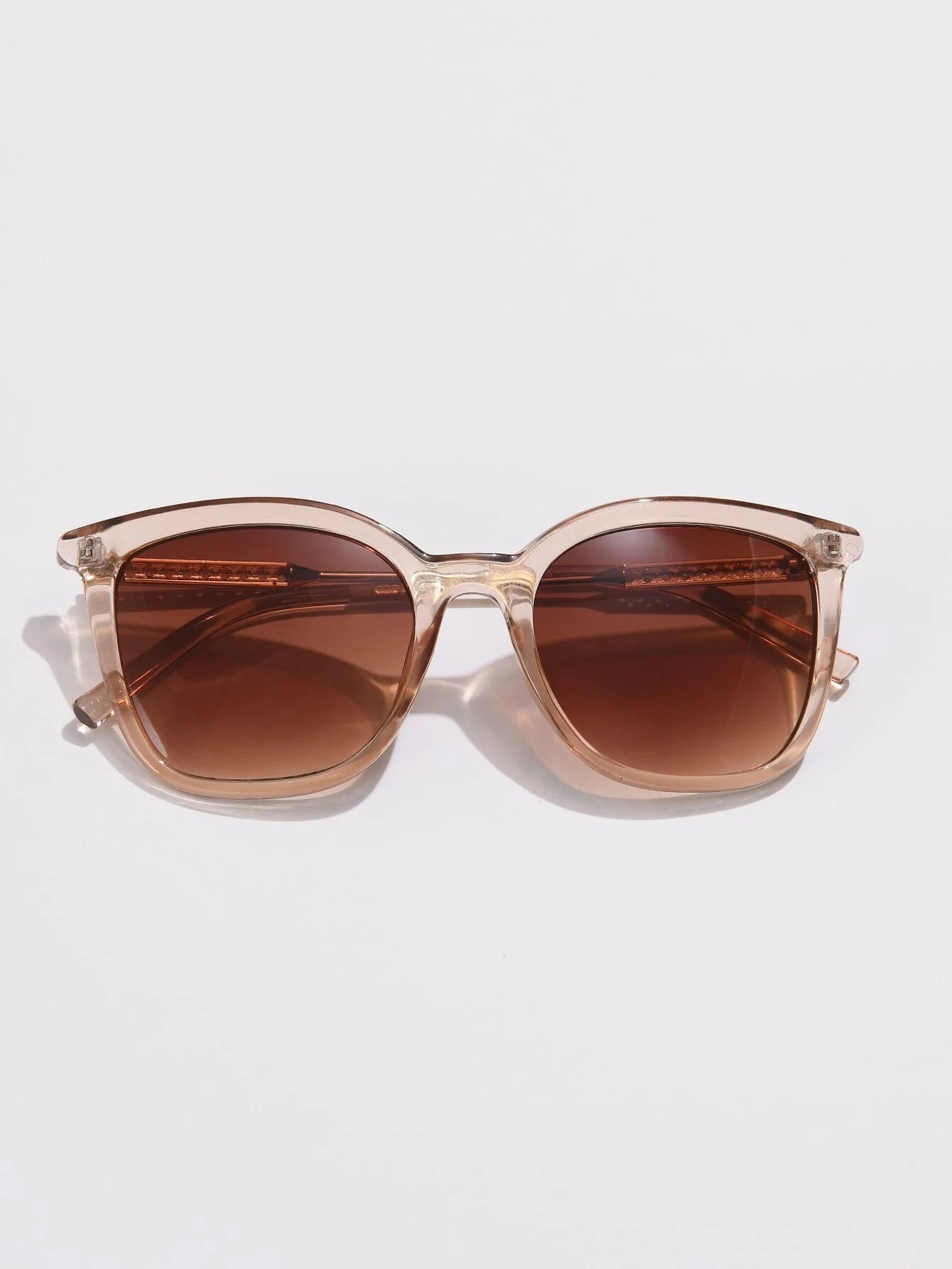 1 pieza Gafas de moda para mujer con marco cuadrado semi-metálico pequeño, clásicas minimalistas casuales elegantes retro europeas y americanas, versátiles para exteriores, playa, vacaciones y viajes