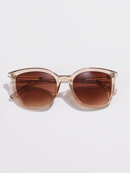 1 pieza Gafas de moda para mujer con marco cuadrado semi-metálico pequeño, clásicas minimalistas casuales elegantes retro europeas y americanas, versátiles para exteriores, playa, vacaciones y viajes