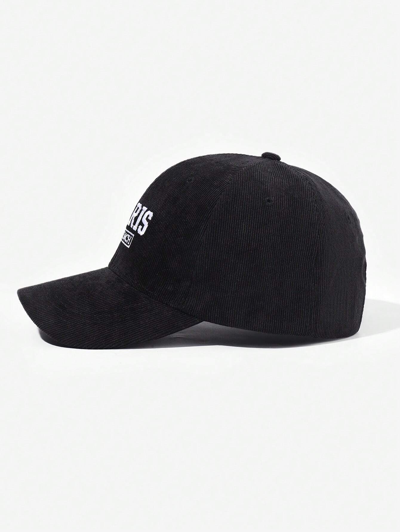 1 pieza Gorra de béisbol bordada con "PARÍS" de pana, apropiada para el ocio al aire libre en otoño e invierno