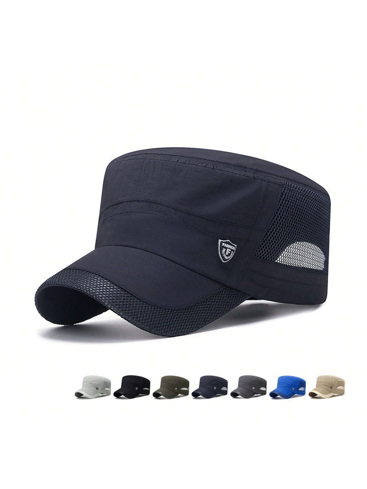 1 pieza Gorra tipo snapback de poliéster con malla y estampado de letras, sombrero de protección solar transpirable y de secado rápido para el verano, Halloween