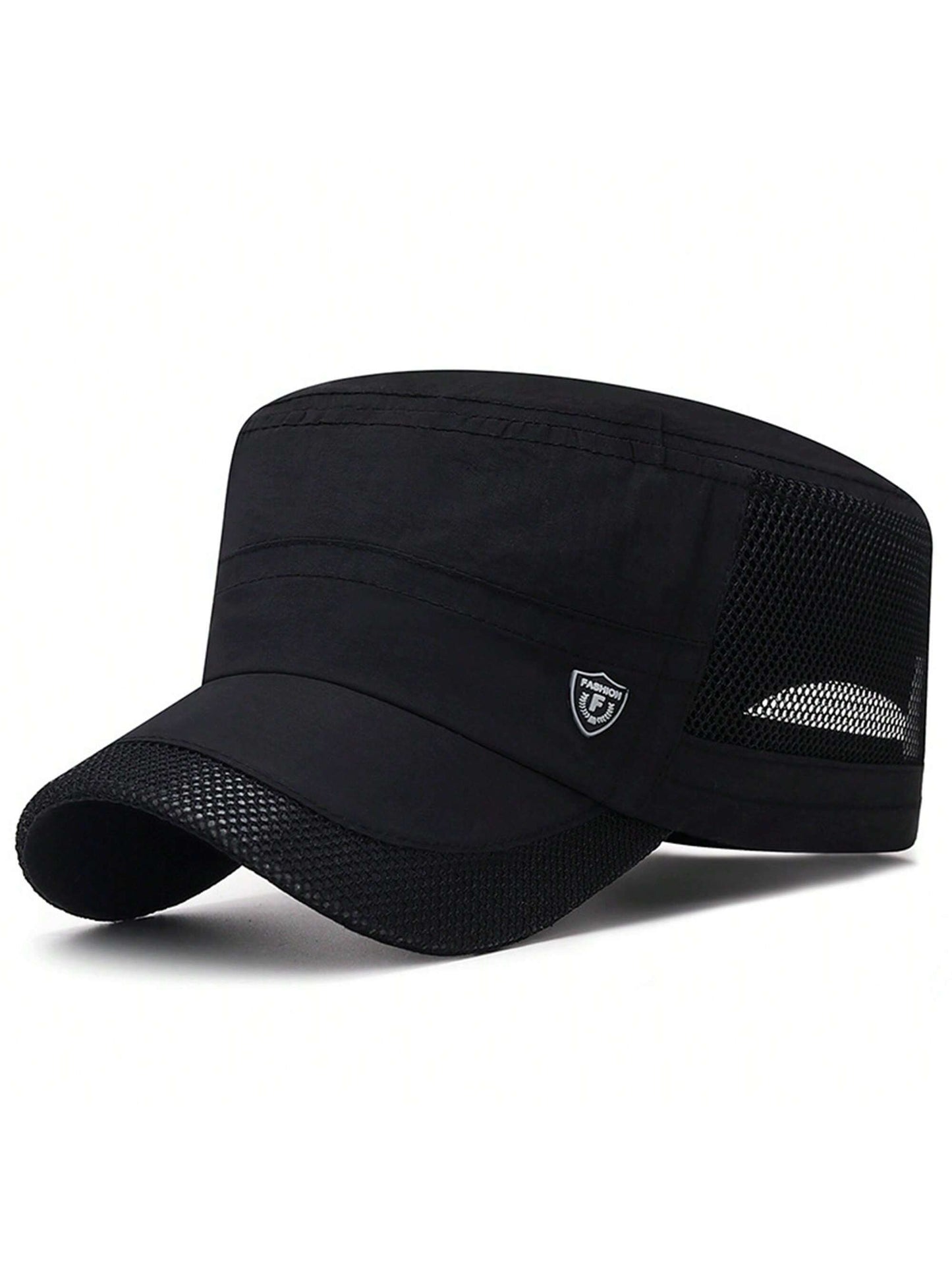 1 pieza Gorra tipo snapback de poliéster con malla y estampado de letras, sombrero de protección solar transpirable y de secado rápido para el verano, Halloween