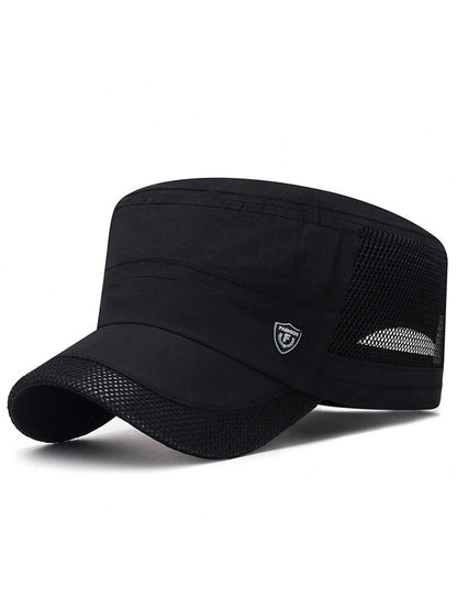 1 pieza Gorra tipo snapback de poliéster con malla y estampado de letras, sombrero de protección solar transpirable y de secado rápido para el verano, Halloween
