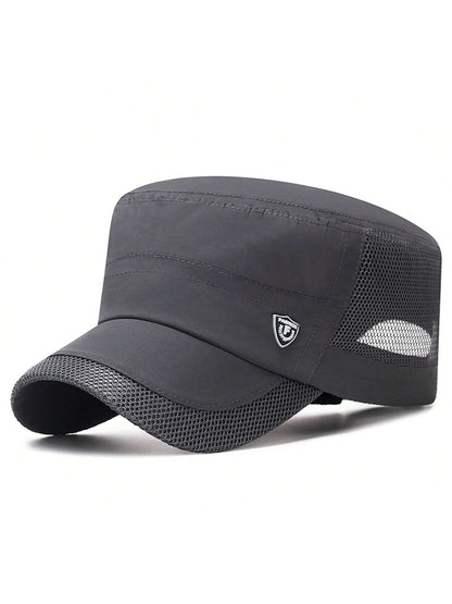 1 pieza Gorra tipo snapback de poliéster con malla y estampado de letras, sombrero de protección solar transpirable y de secado rápido para el verano, Halloween