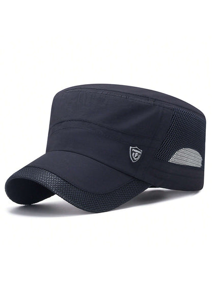 1 pieza Gorra tipo snapback de poliéster con malla y estampado de letras, sombrero de protección solar transpirable y de secado rápido para el verano, Halloween