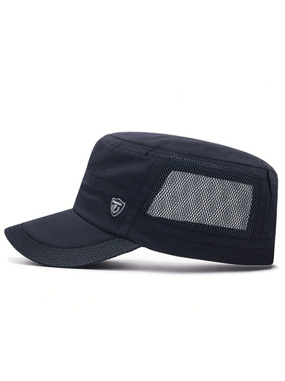 1 pieza Gorra tipo snapback de poliéster con malla y estampado de letras, sombrero de protección solar transpirable y de secado rápido para el verano, Halloween