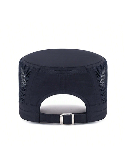 1 pieza Gorra tipo snapback de poliéster con malla y estampado de letras, sombrero de protección solar transpirable y de secado rápido para el verano, Halloween