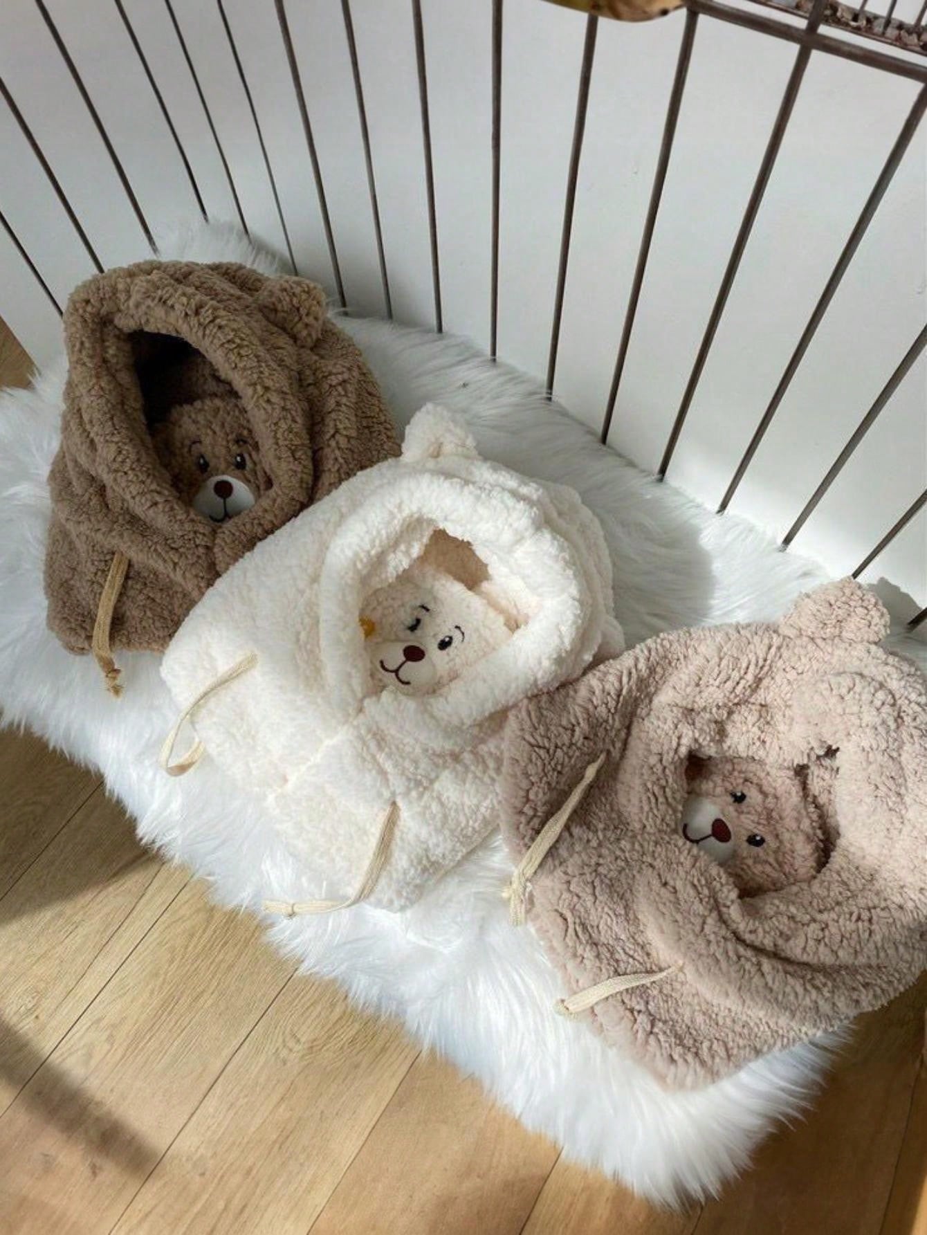 1 pieza Gorro con forma de oso lindo y único con bufanda y máscara, adecuado para uso diario en invierno y otoño