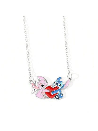 1 pieza Nueva Mejor venta de collar colgante de Lilo & Stitch de Disney, joyería personalizada de moda para mujeres, regalo