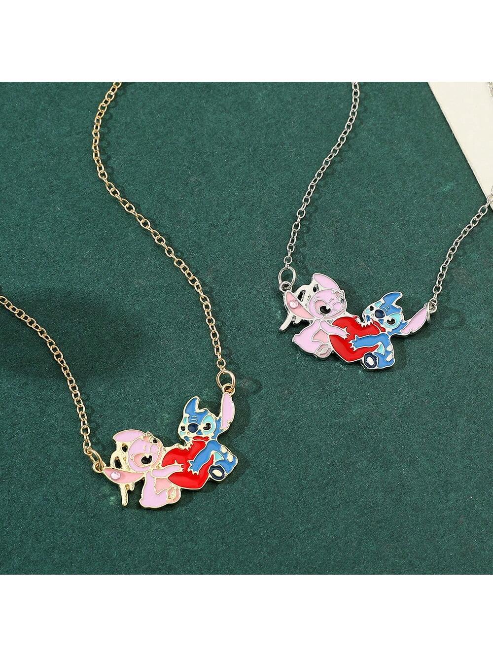 1 pieza Nueva Mejor venta de collar colgante de Lilo & Stitch de Disney, joyería personalizada de moda para mujeres, regalo