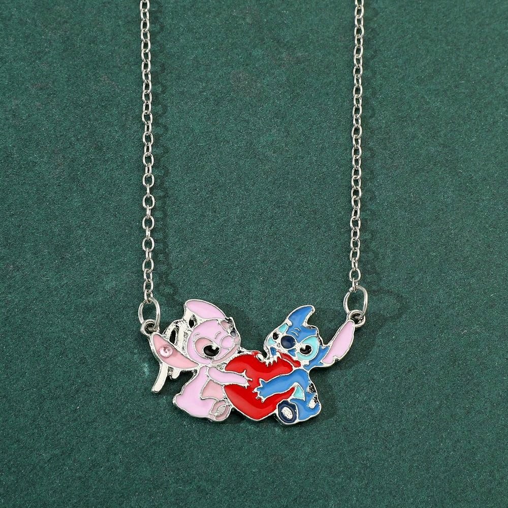 1 pieza Nueva Mejor venta de collar colgante de Lilo & Stitch de Disney, joyería personalizada de moda para mujeres, regalo