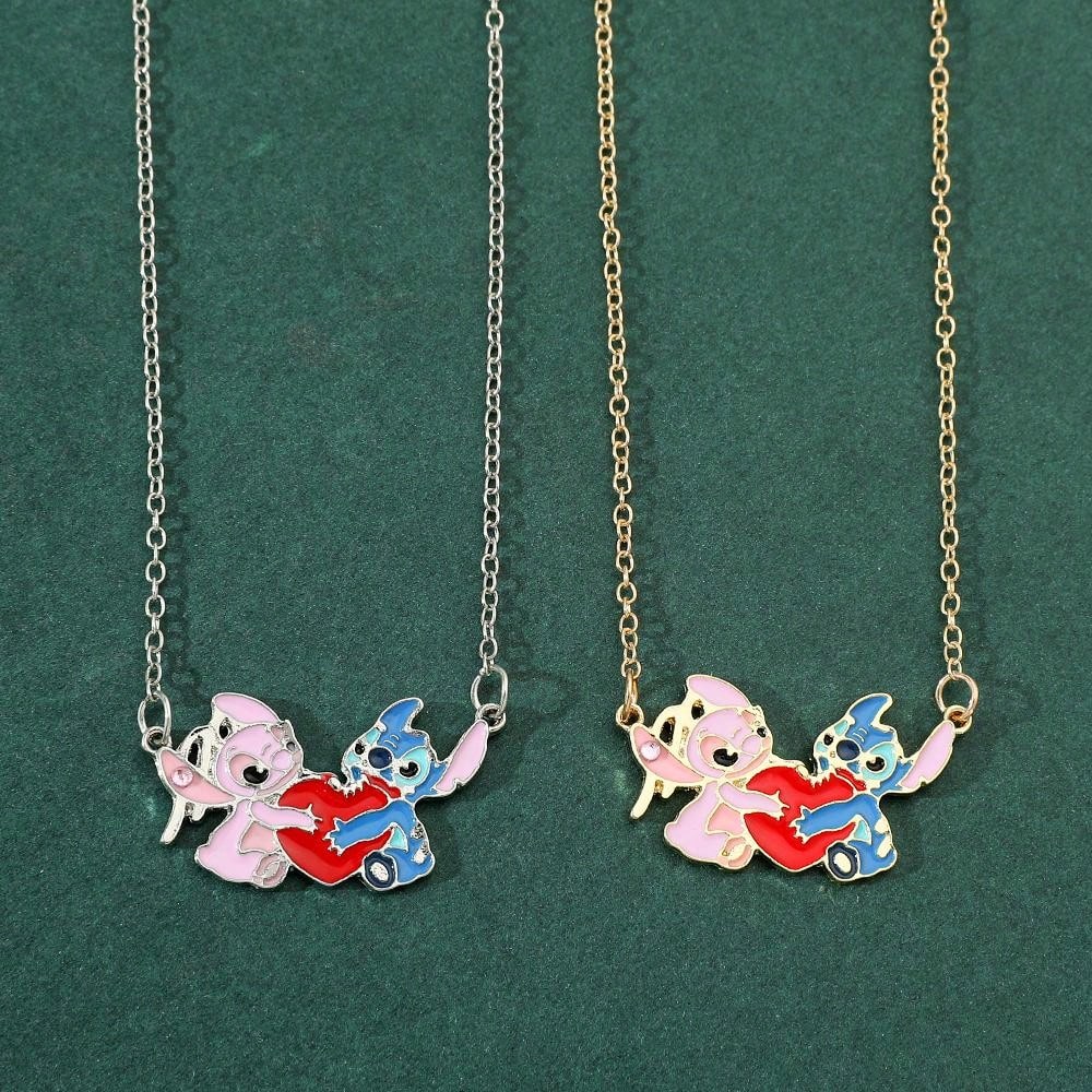 1 pieza Nueva Mejor venta de collar colgante de Lilo & Stitch de Disney, joyería personalizada de moda para mujeres, regalo