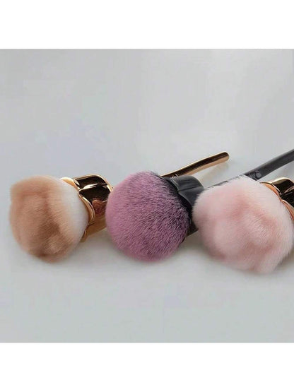 1 pieza Pincel de maquillaje con diseño de flor de rosa, herramienta cosmética para rubor, contorno