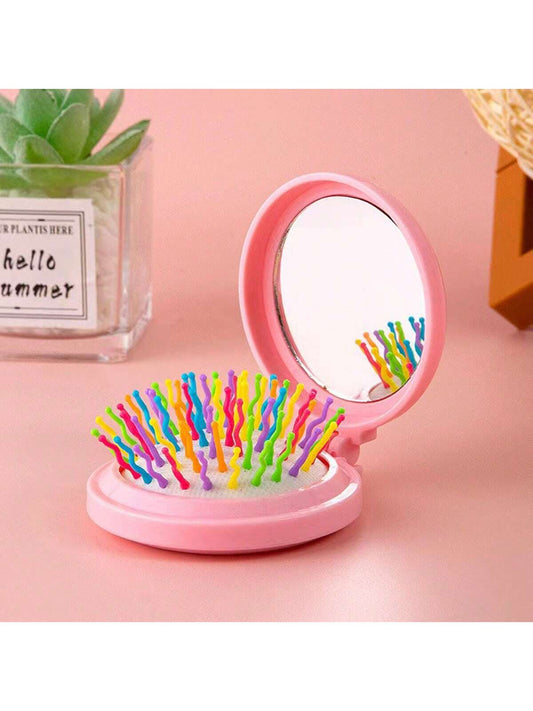 1 pieza Pincel de maquillaje plegable y de doble uso lindo, Compacto de cojín de aire de maquillaje portátil mini con estuche recargable, herramienta de maquillaje esencial para mujeres y niñas