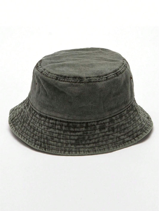1 pieza Sombrero de cubo de mezclilla lavada para hombres y mujeres, estilo japonés retro sombrero de sol estilo coreano de verano con ala pequeña, gorra vintage.