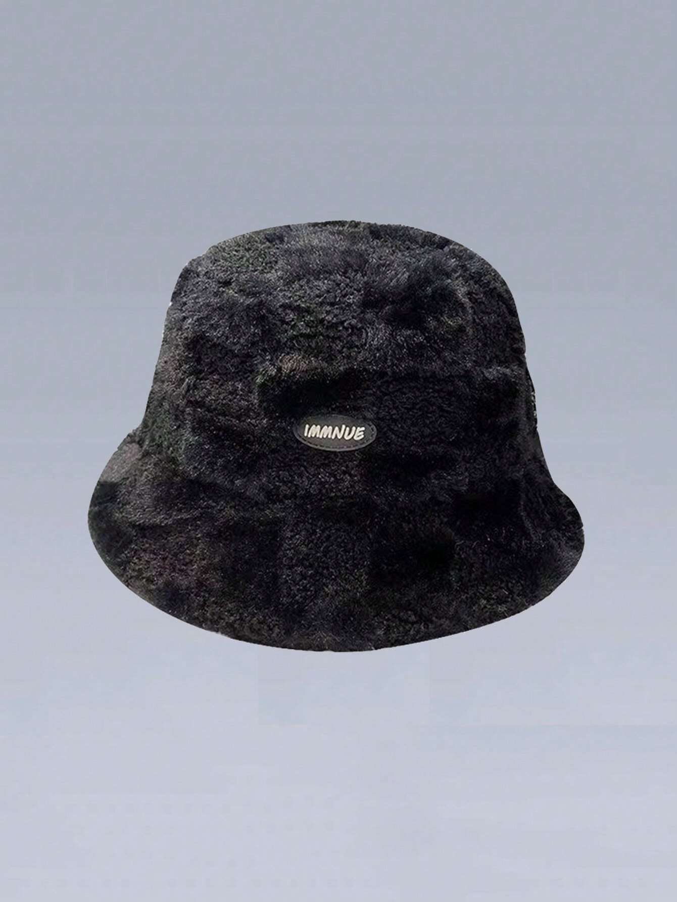 1 pieza Sombrero de cubo de moda con protección de oídos a prueba de viento estilo a cuadros para mujer, otoño/invierno