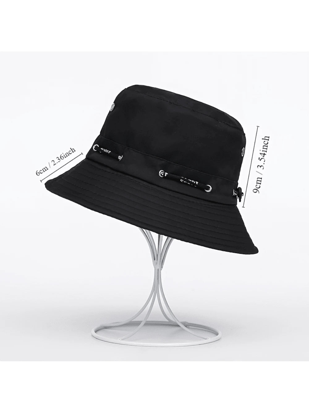 1 pieza Sombrero de pesca con cordón para hombre/mujer, sombrero de cubo para senderismo al aire libre
