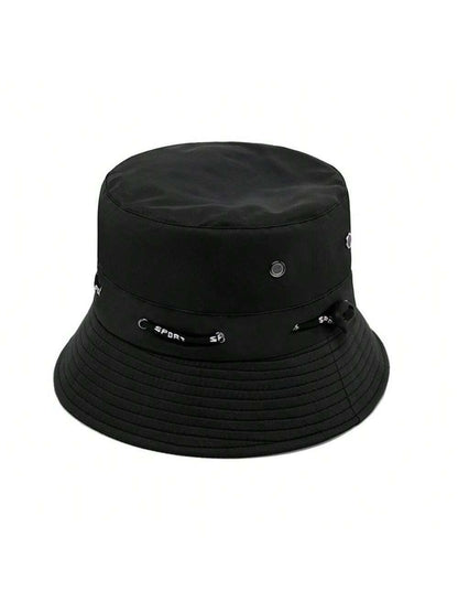 1 pieza Sombrero de pesca con cordón para hombre/mujer, sombrero de cubo para senderismo al aire libre
