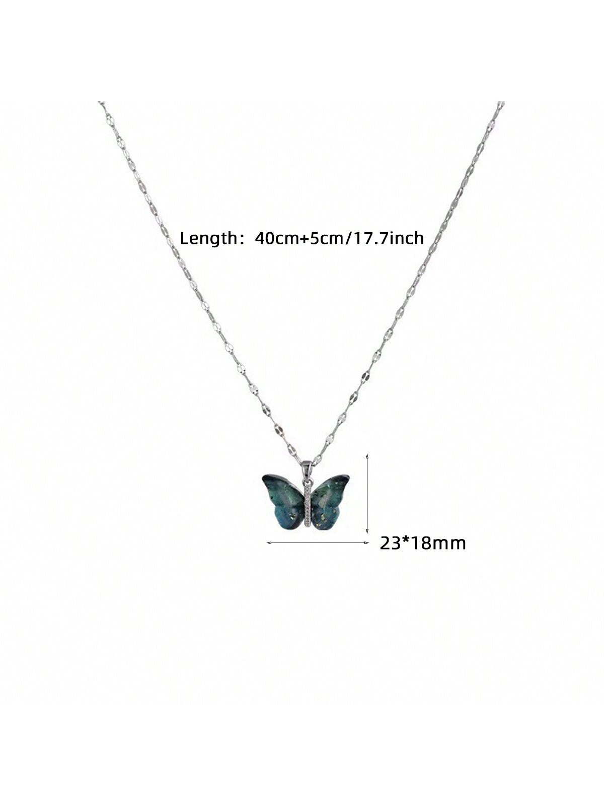 1 pieza de exquisito collar con colgante de mariposa colorida con circonita cúbica, cadena de acero inoxidable chapada en 18K oro para mujeres, ideal para uso diario, citas, vacaciones, etc. Regalo perfecto para mama, novia