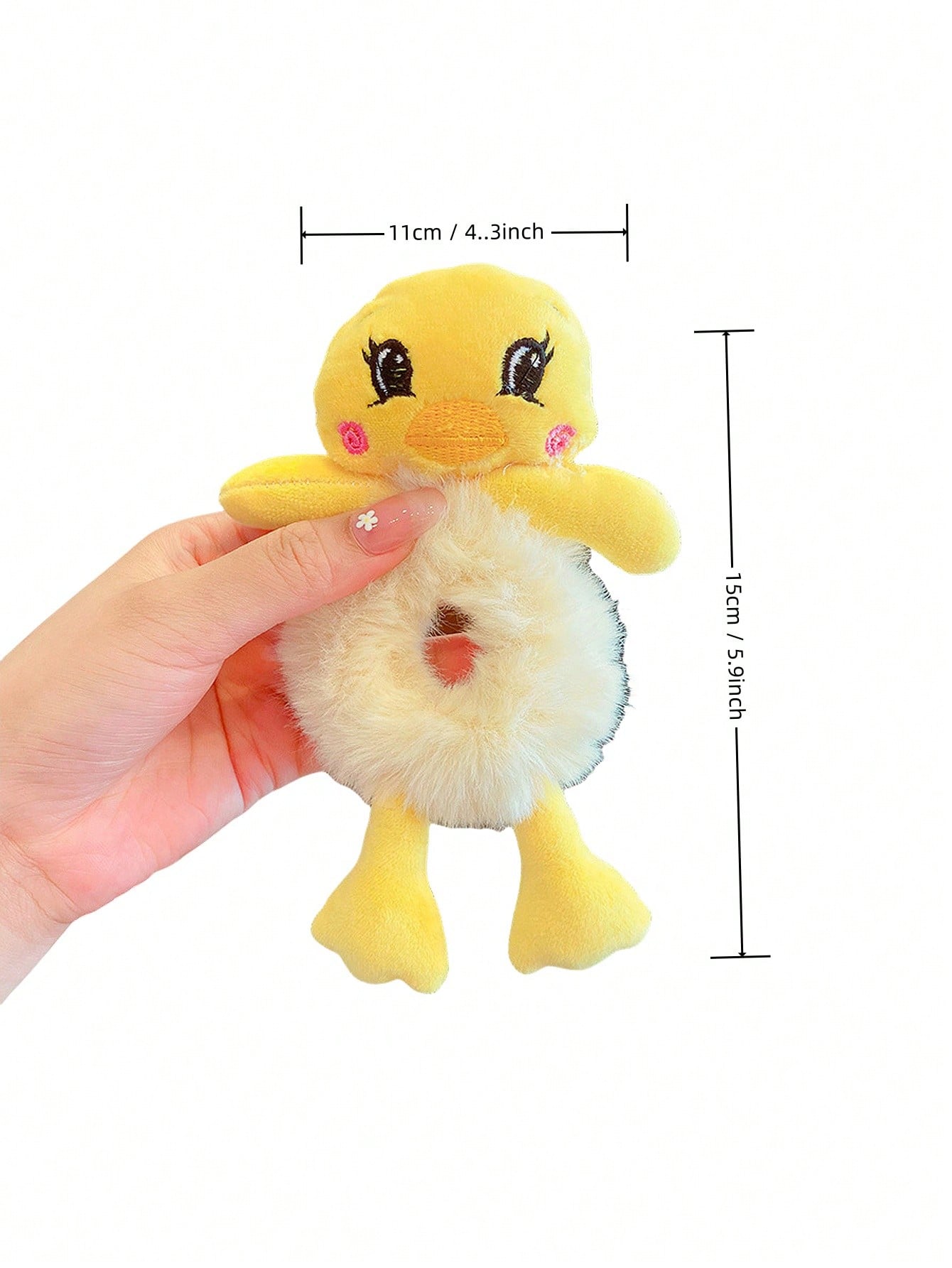 1 pieza de lindo sujetador de cola de caballo de peluche con animal de dibujos animados, coletero para niños, adecuado para uso diario, no daña el cabello