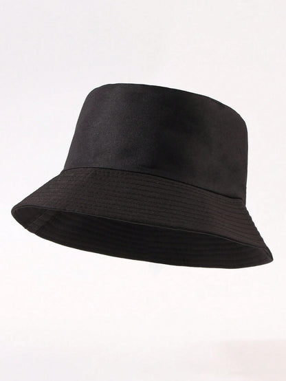 1 pieza de sombrero de sol unicolor informal, adecuado para uso diario, paseos en la calle, fiestas y actividades al aire libre. Sombrero de cubo juvenil unisex reversible, sombreador y protector solar.
