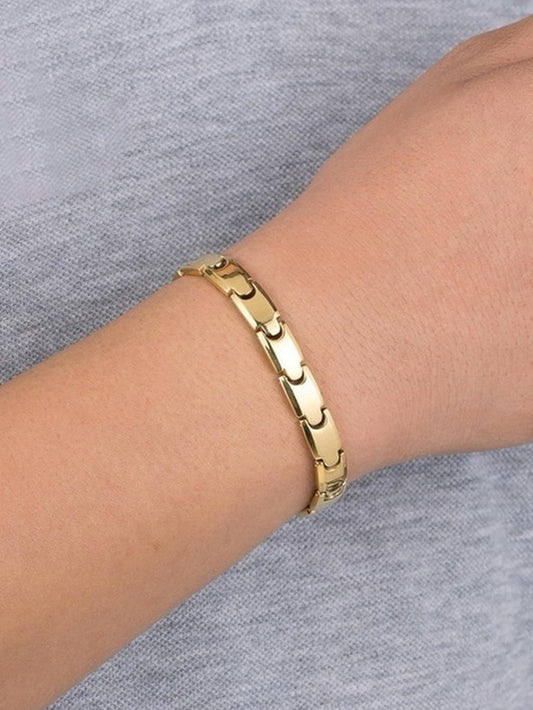 1 pulsera magnética de moda para terapia magnética, pulsera para perder peso, pulseras de Hip Hop para hombres y mujeres, joyería para fiesta, regalo de aniversario, profundidad de color y disposición aleatoria de colores magnéticos
