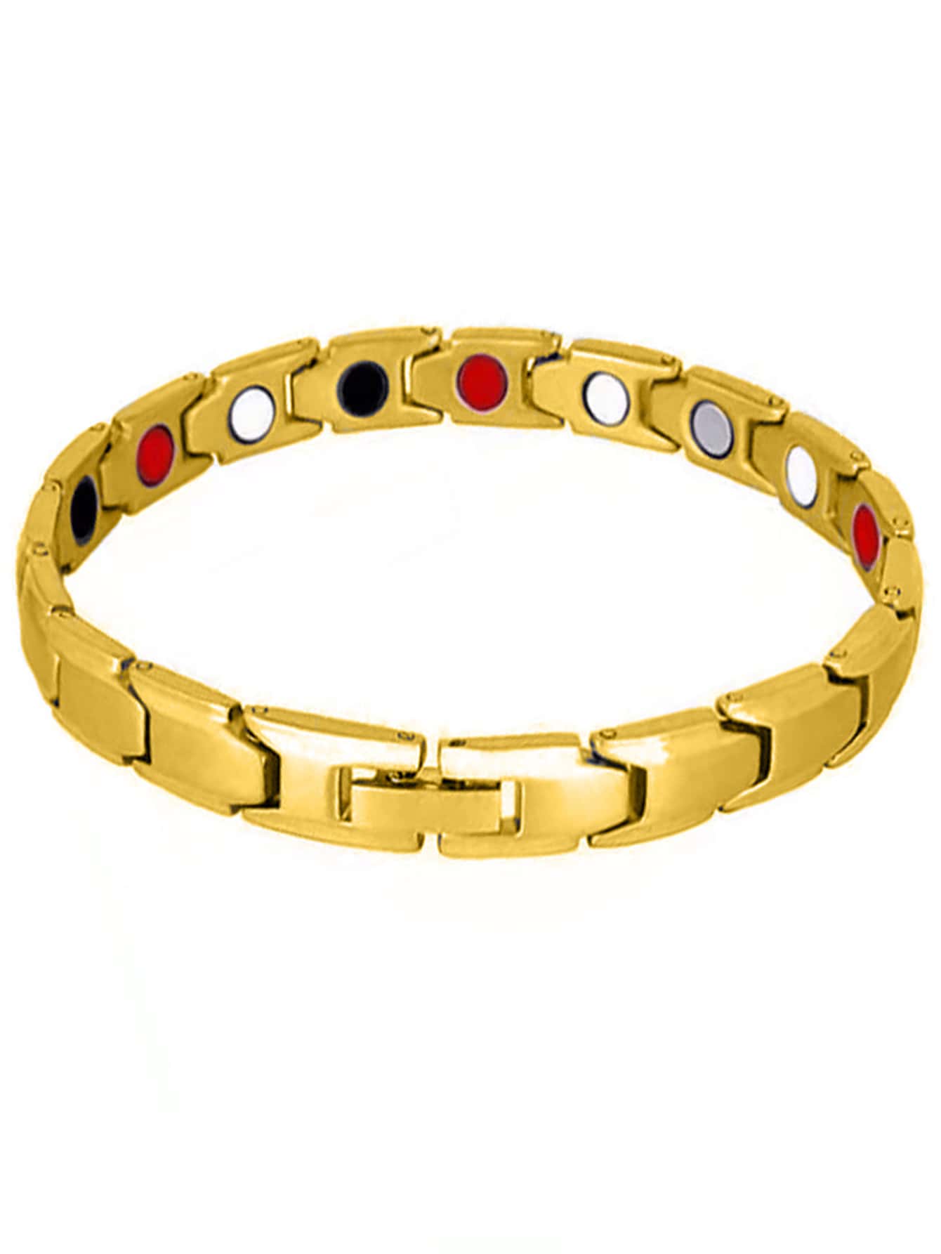 1 pulsera magnética de moda para terapia magnética, pulsera para perder peso, pulseras de Hip Hop para hombres y mujeres, joyería para fiesta, regalo de aniversario, profundidad de color y disposición aleatoria de colores magnéticos