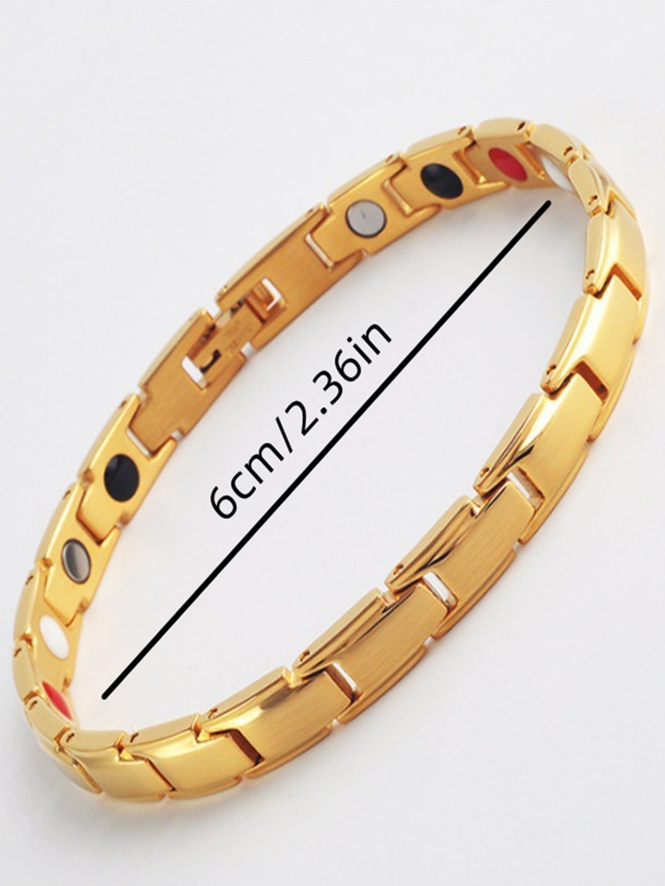 1 pulsera magnética de moda para terapia magnética, pulsera para perder peso, pulseras de Hip Hop para hombres y mujeres, joyería para fiesta, regalo de aniversario, profundidad de color y disposición aleatoria de colores magnéticos