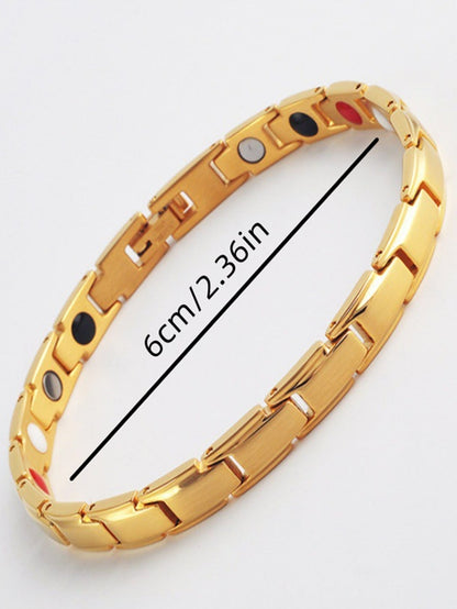 1 pulsera magnética de moda para terapia magnética, pulsera para perder peso, pulseras de Hip Hop para hombres y mujeres, joyería para fiesta, regalo de aniversario, profundidad de color y disposición aleatoria de colores magnéticos