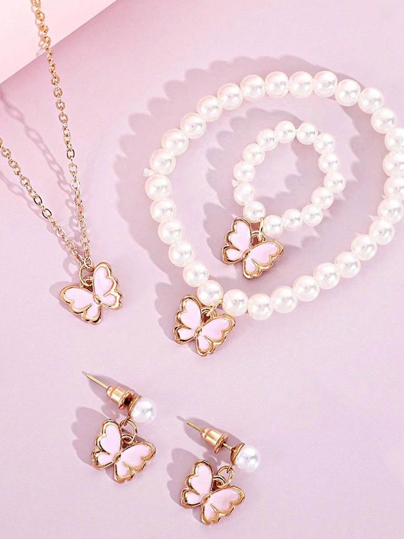 1 set/5 piezas Conjunto de joyas con lazo, collar gargantilla, pulsera, pendientes para mujeres, accesorios para fotos de cumpleaños de princesa de moda europea y americana de verano