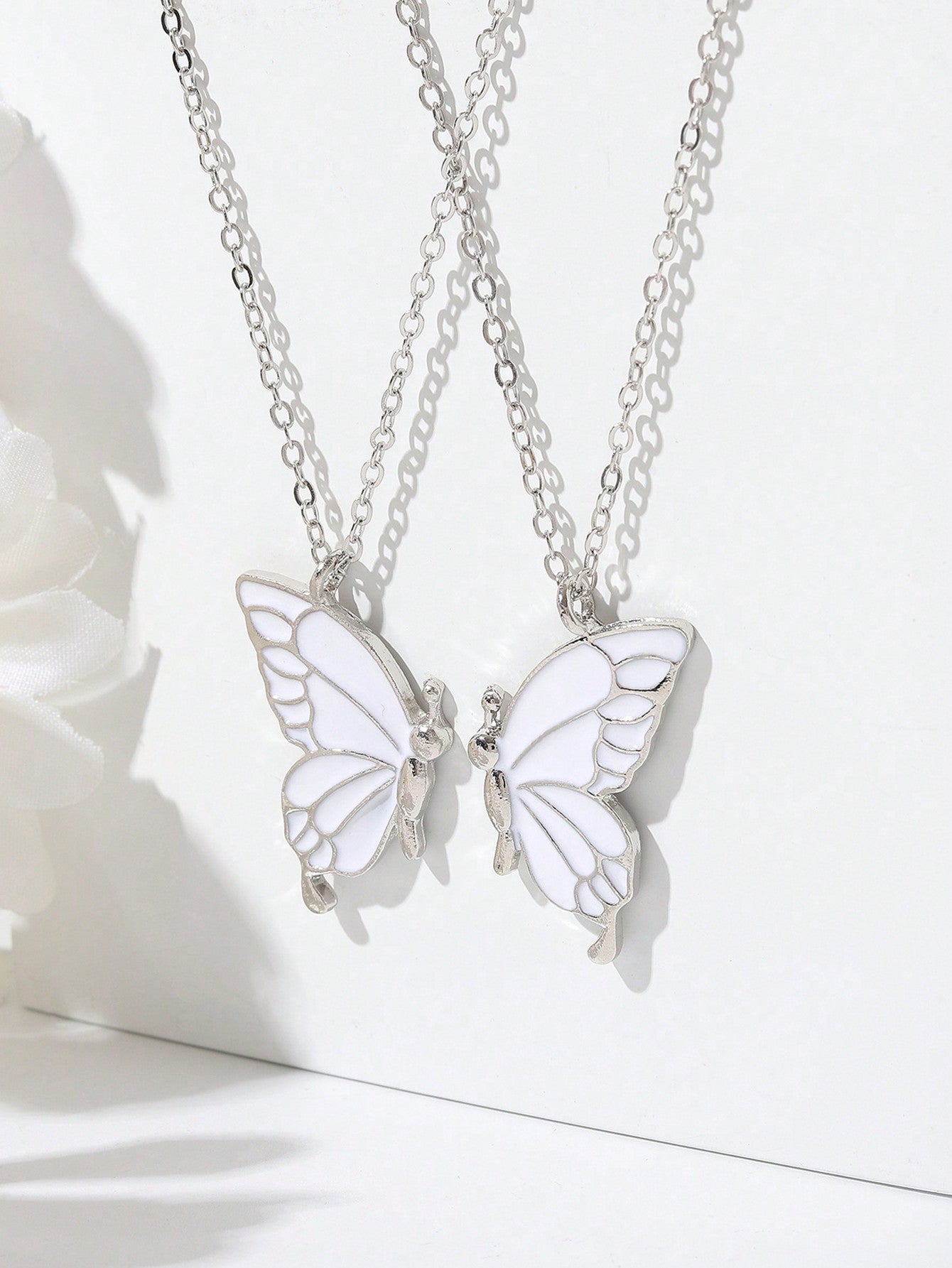 2 Collares De Mariposa Con Mejores Amigos Para Siempre.
