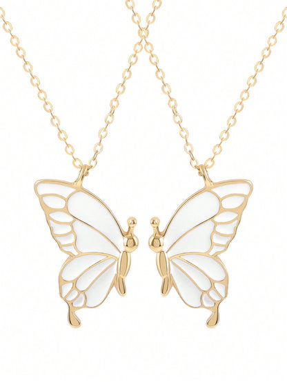 2 Collares De Mariposa Con Mejores Amigos Para Siempre.