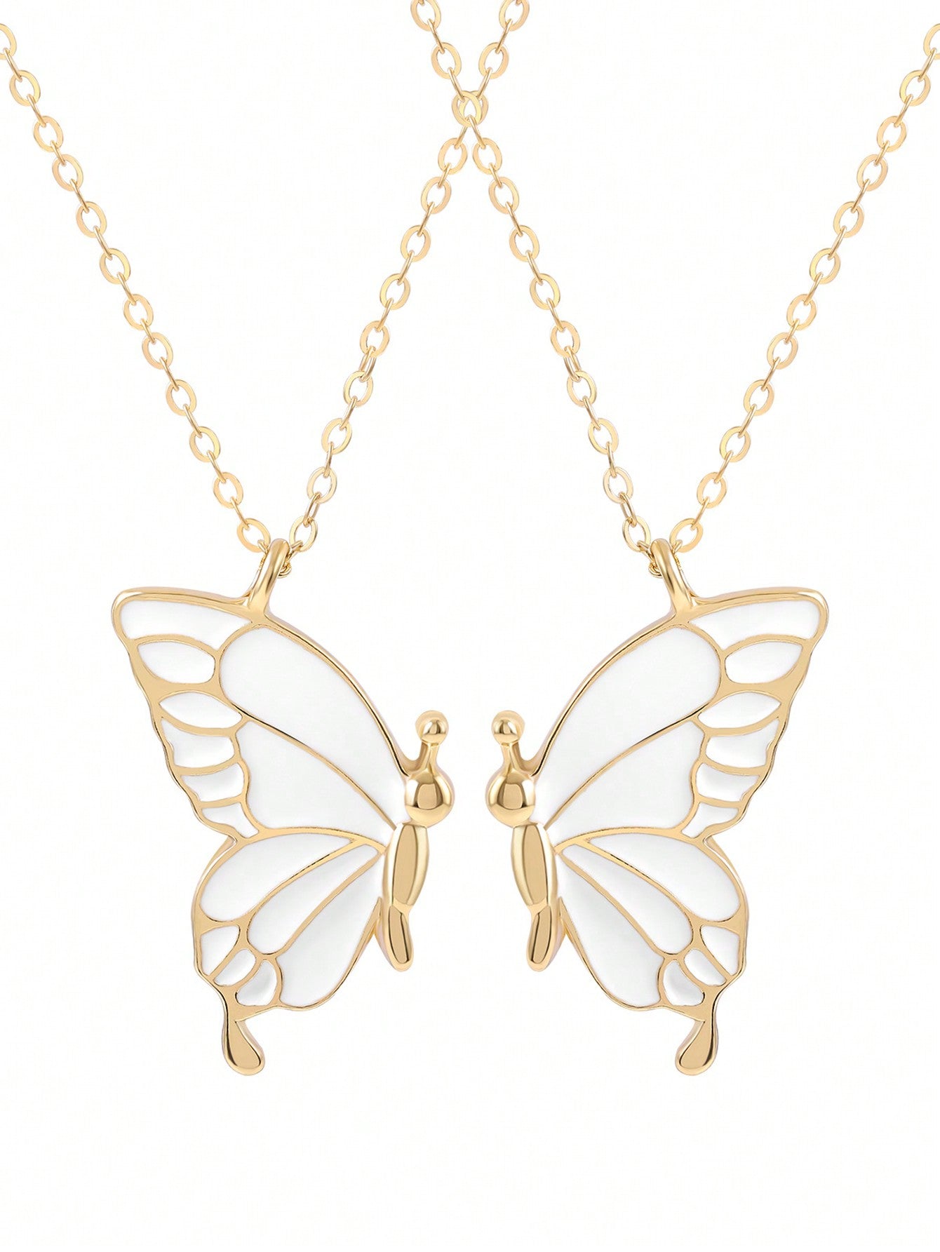 2 Collares De Mariposa Con Mejores Amigos Para Siempre.